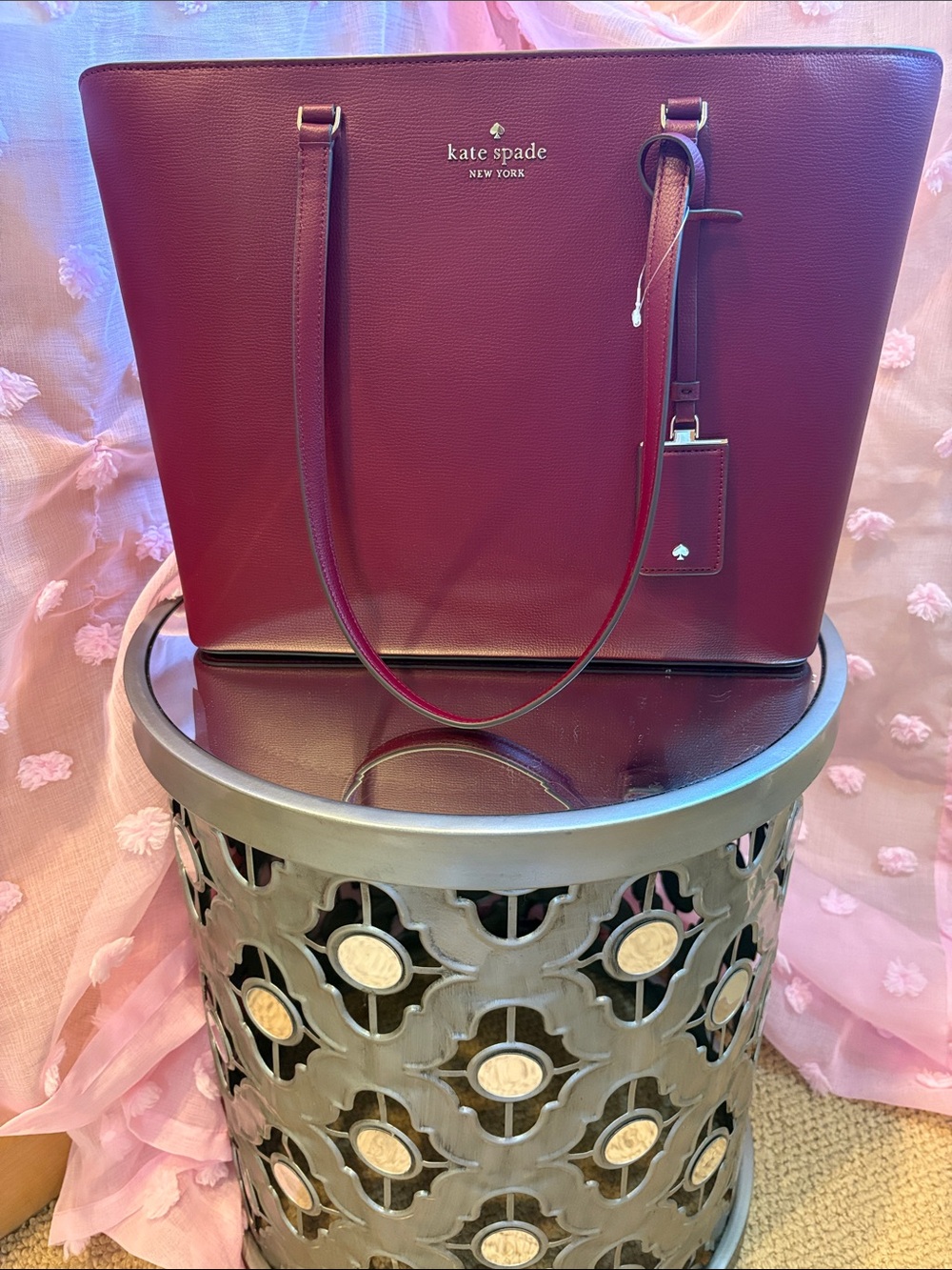 NWT Kate Spade New York Perfect Large Tote Leather Bag - Blackberry Preserves